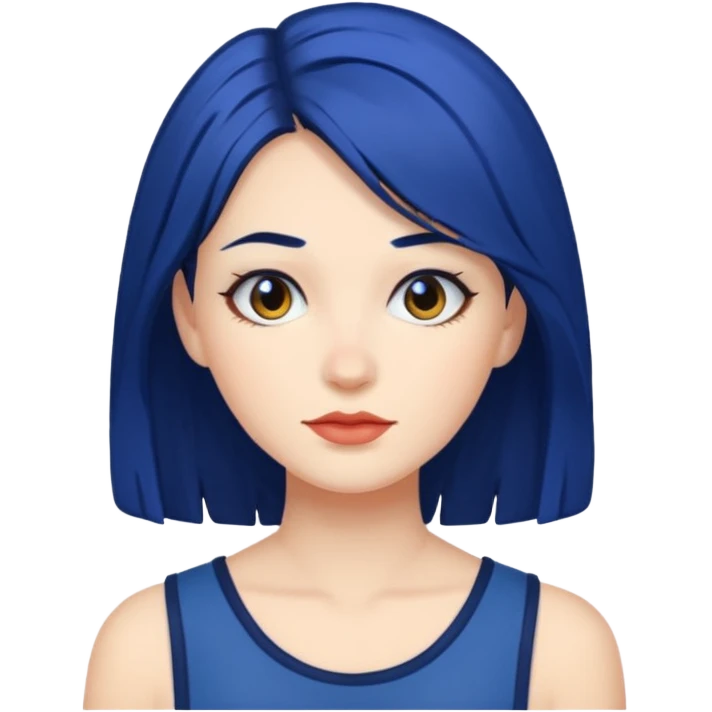 A woman with dark blue hair emoji