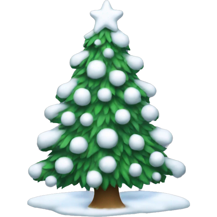 Snowy Christmas tree emoji