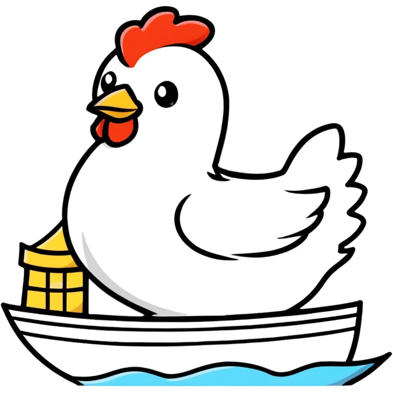 Chicken on a cruise emoji