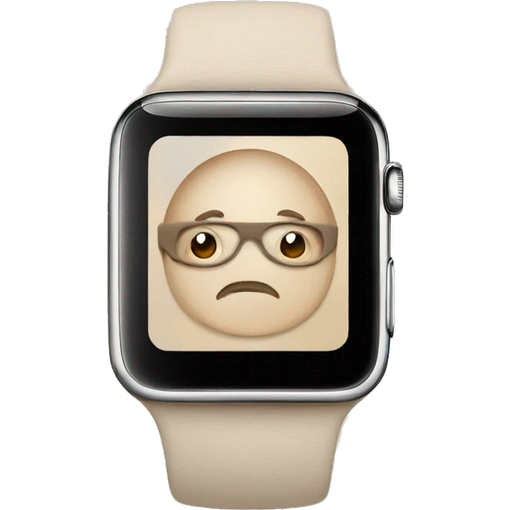 beige apple watch with beige clock face emoji