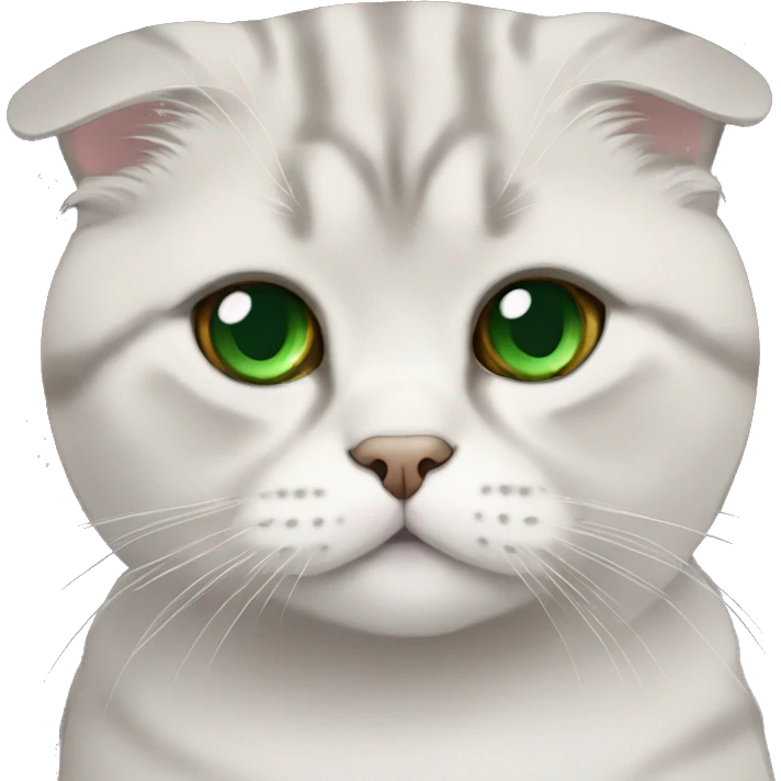 Scottish fold cat with green eyes  emoji