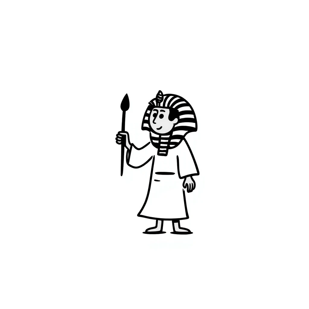 pharaoh, hand drawn doodle style emoji