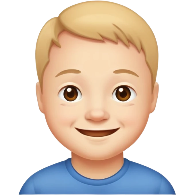 A friendly person with Down syndrome smiling emoji