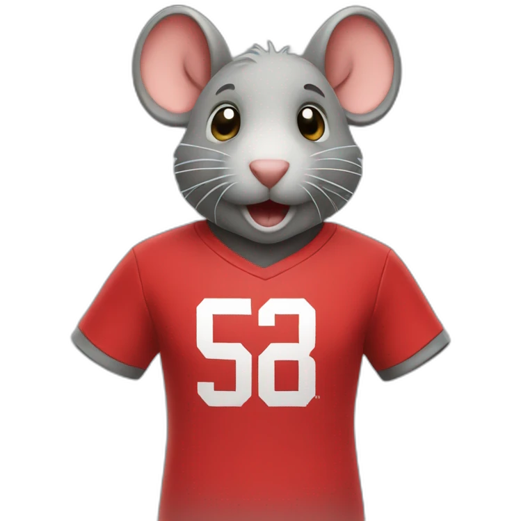 Rat with red soccer T-Shirt emoji