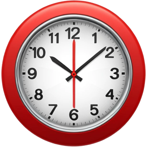 clock red modern emoji