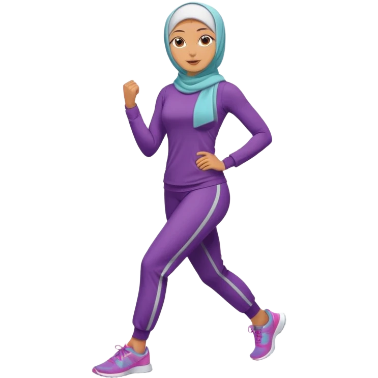 High resolution full body of a girl wearing a hijab and is a fitness trainer emoji