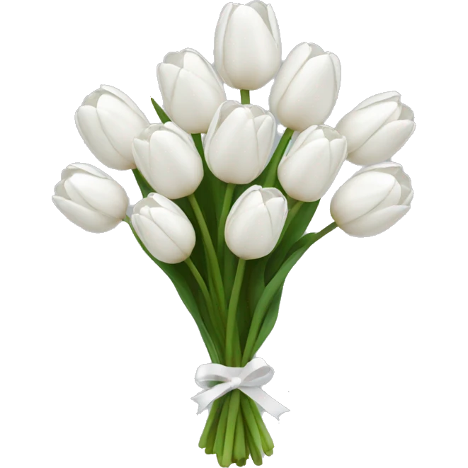 white tulip bouquet  emoji