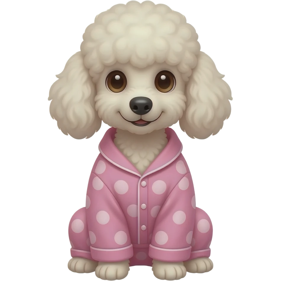 poodle in pink Pajamas front facing emoji