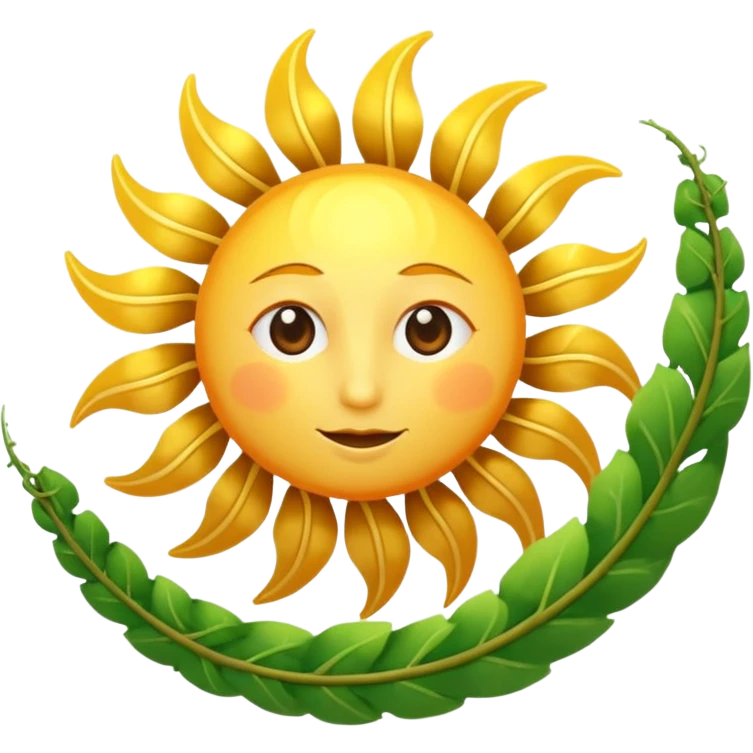 Spiral sun with vine rays emoji