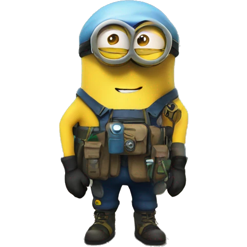 A Minion in survival gear in the forest   emoji