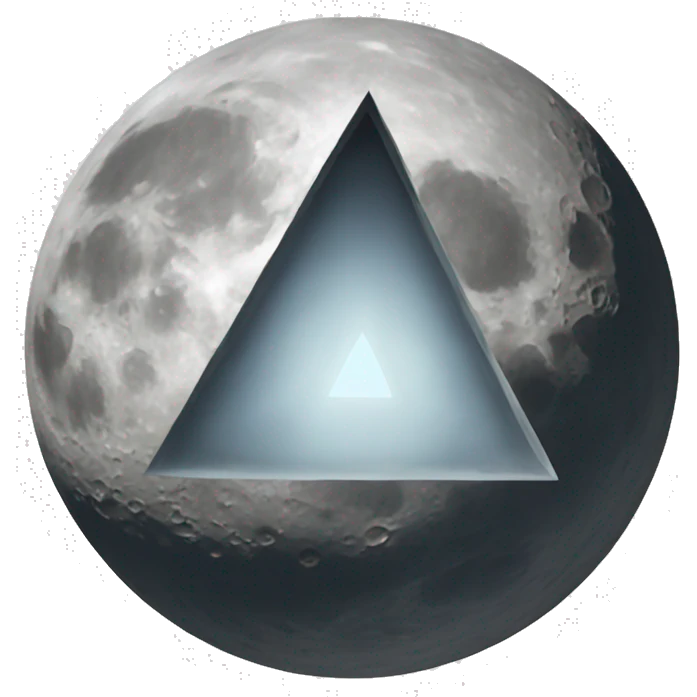 cresccent moon with hollow triangle inside it emoji