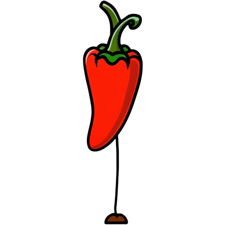 red bell pepper with stem emoji
