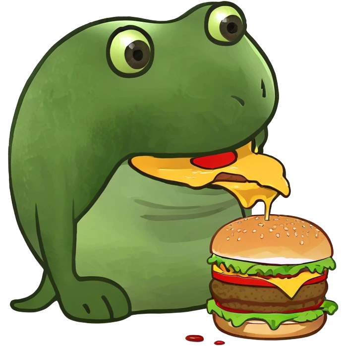Skibidi toilet eating a burger emoji