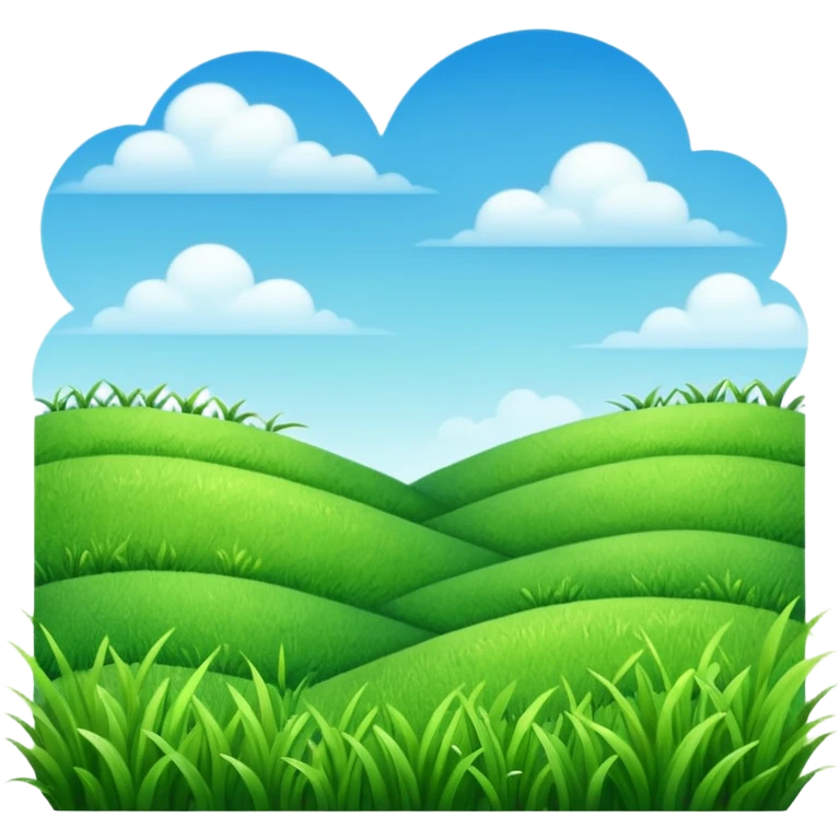 Grass field and blue sky realistically  emoji