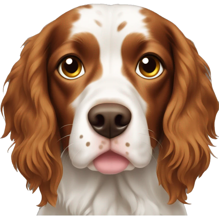 Long hair Brittany spaniel with spots emoji