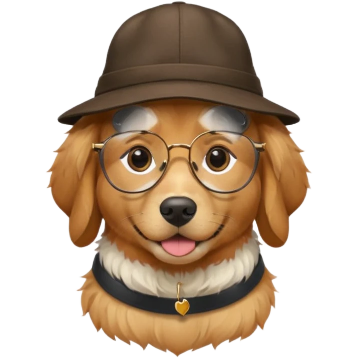 dog with glasses and hat emoji
