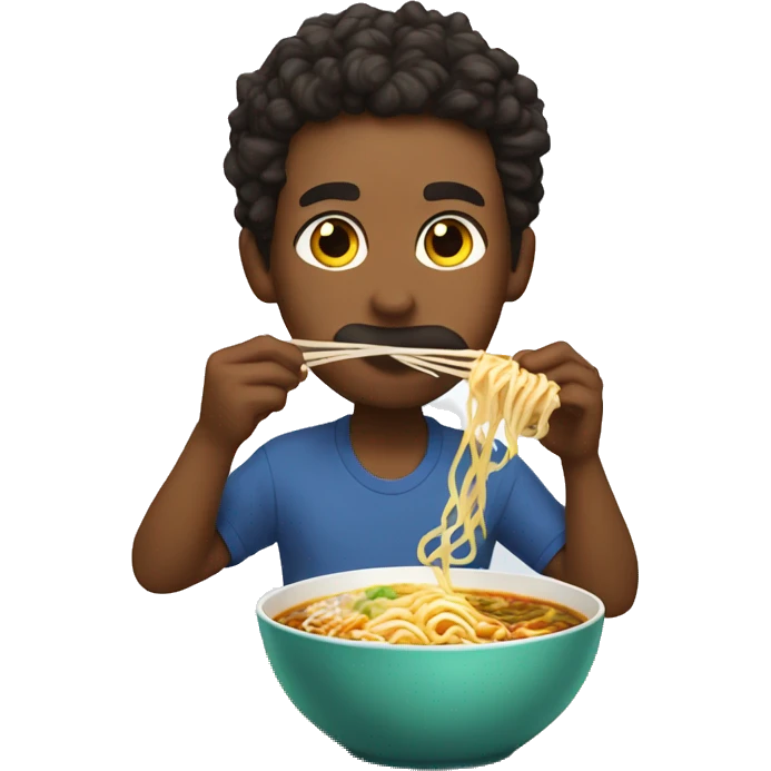 Whitley eating ramen emoji
