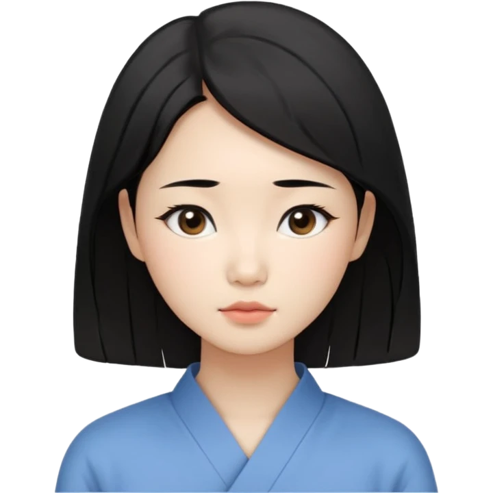 Korean woman, East Asian features, female human avatar,
soft thoughtful expression, calm mood, sensitive personality,
natural black hair, simple hairstyle,
neutral face, minimal makeup,long hair,
professional, clean, minimal style,
no cartoon, no fantasy, no costume emoji