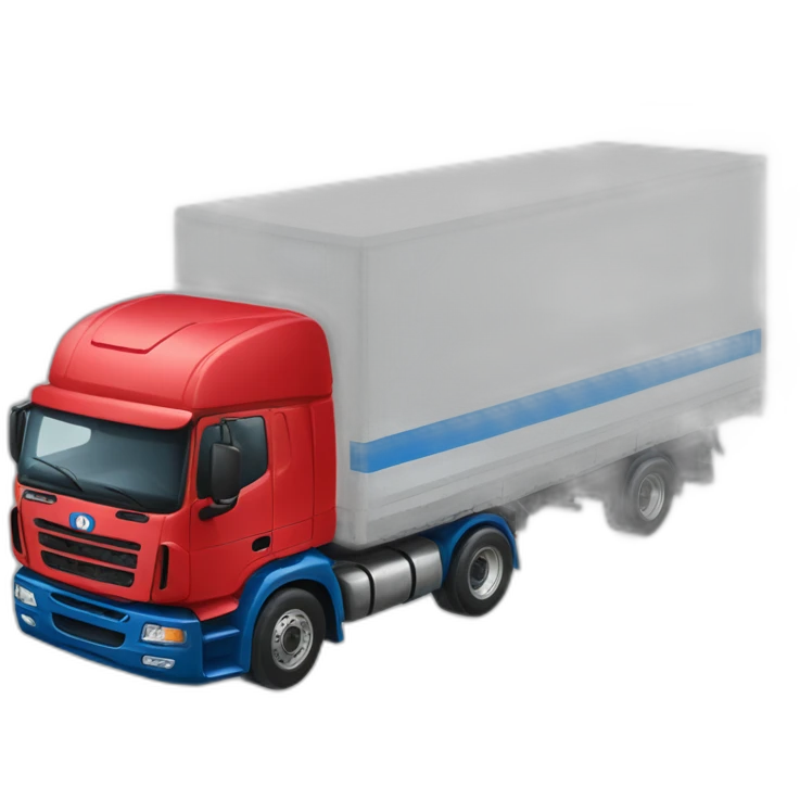 camion transporte logistica rojo azul blanco emoji
