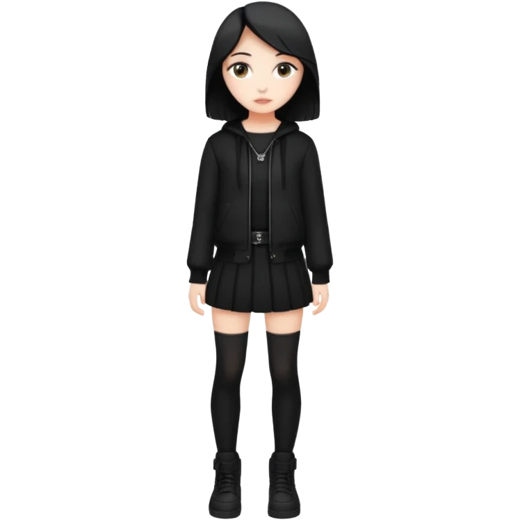 alt-girl в чёрной одежде в полный рост  emoji