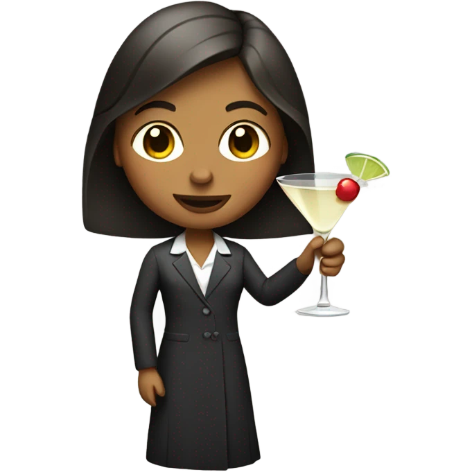 Girl holding martini emoji