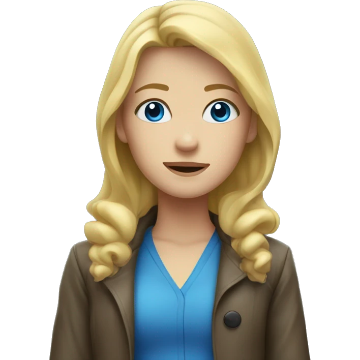 Blonde with blue eyes standing in the rain emoji