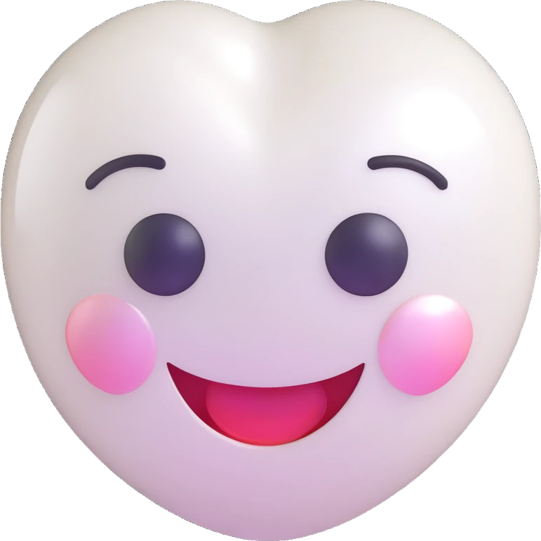 a cute white pearl, 3D emoji style, glossy finish, subtle reflections emoji