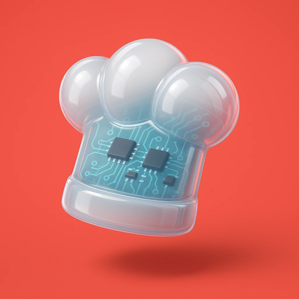 
White Chef hat  red background  emoji