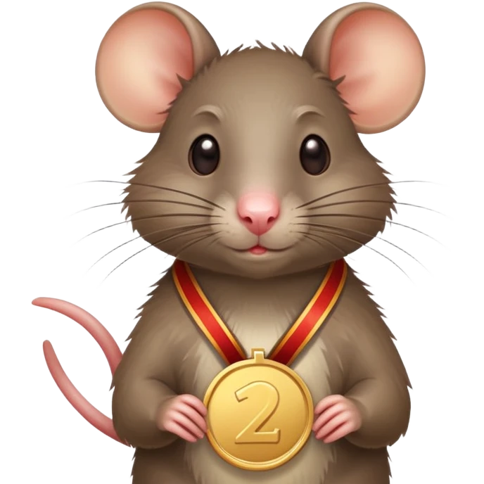rat with a gold medal and ribbon emoji