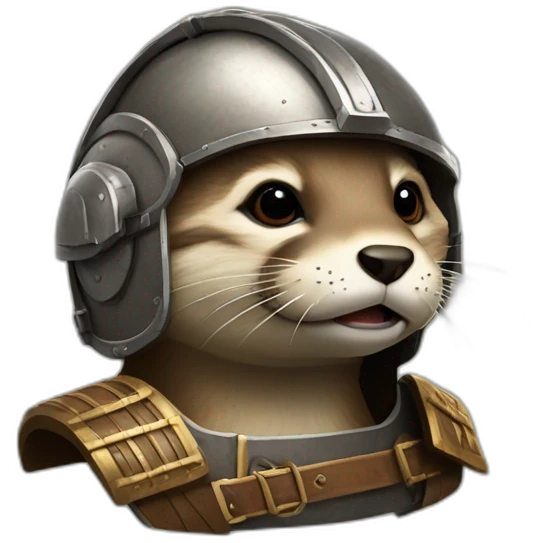 Loutre avec un casque de gladiateur emoji