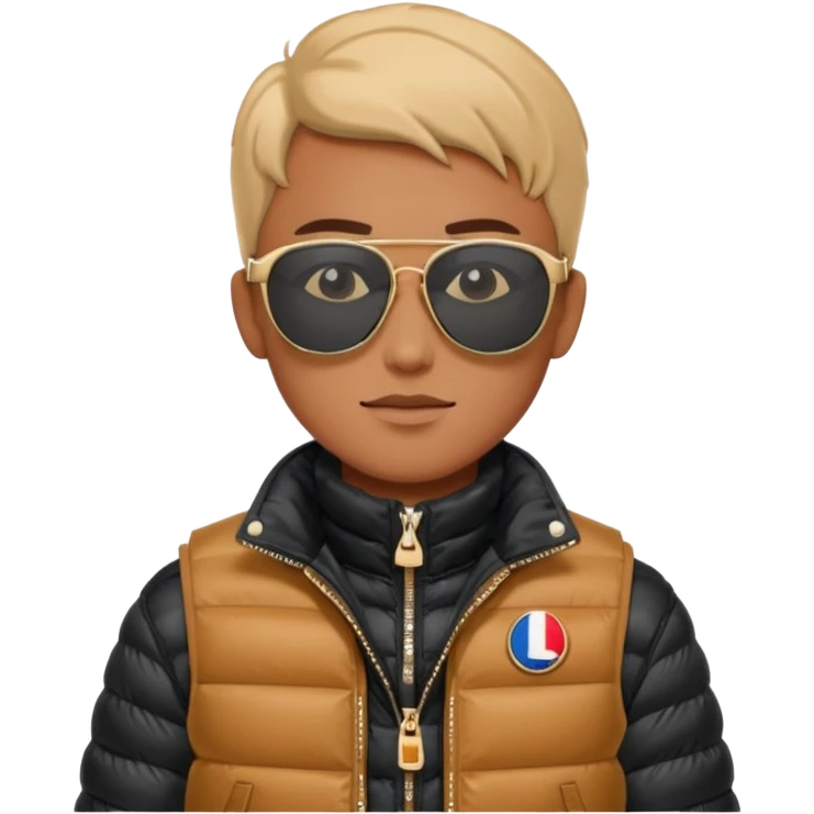 LV sluneční brýle a Moncler vestu emoji