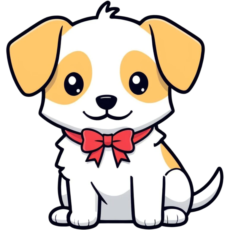 Dog with a bow emoji