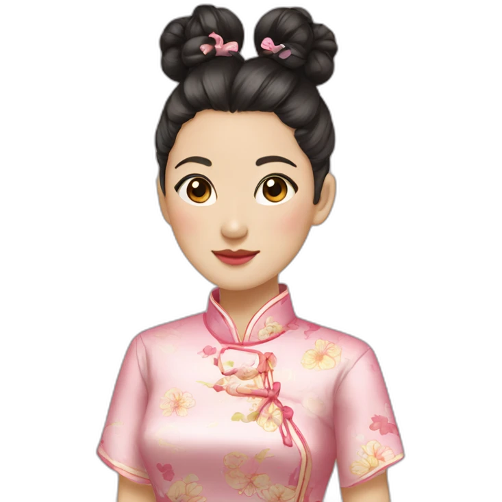 China dress twin bun tou emoji