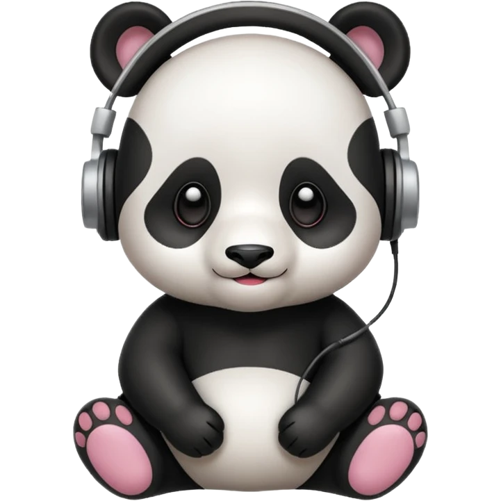 baby panda with headphone emoji