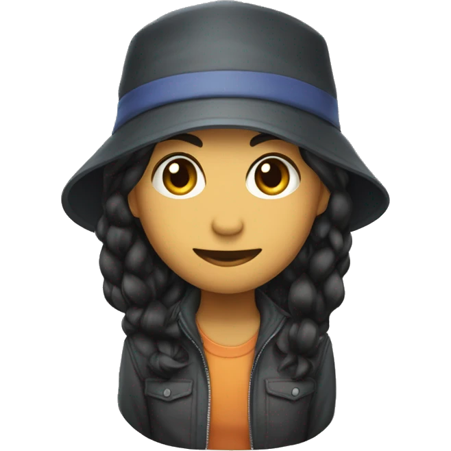 带着帽子的黑猫 emoji