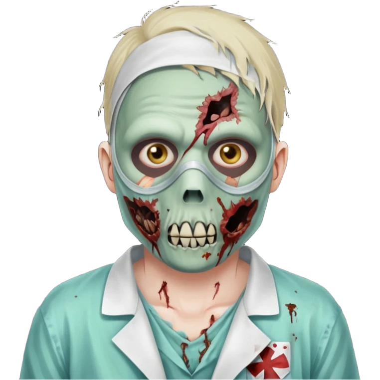 zombie with medical mask emoji