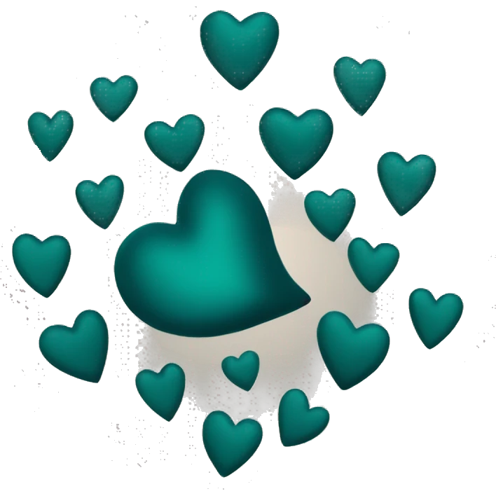 Dark teal matte heart emoji