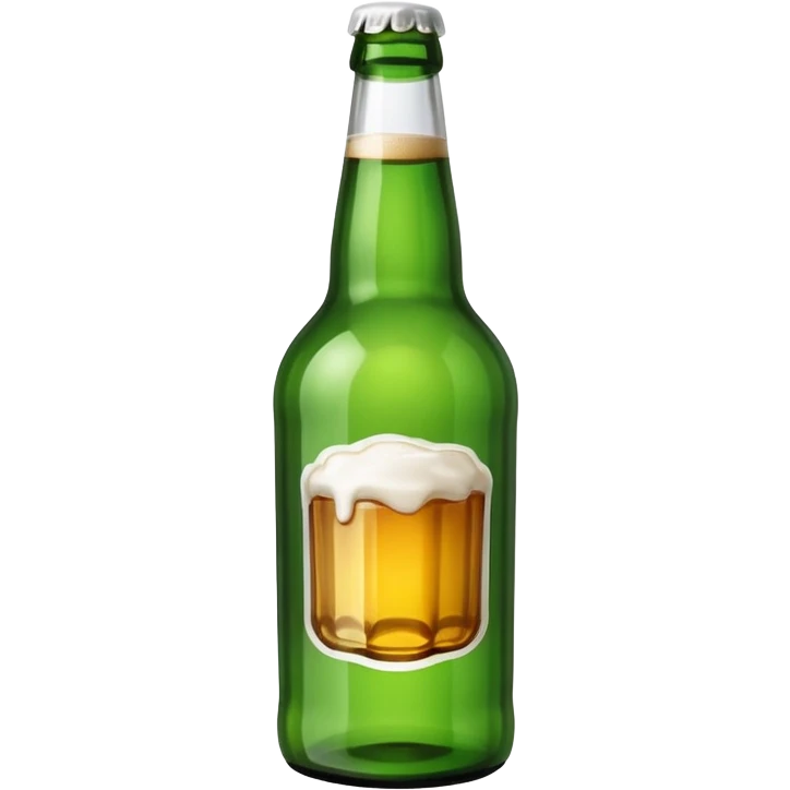 beer bottle emoji, green bottle with label emoji