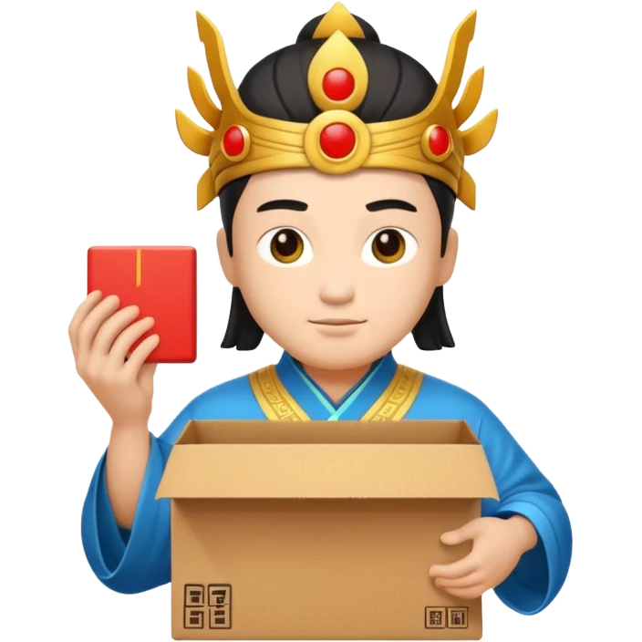 chinese god hold carton box emoji