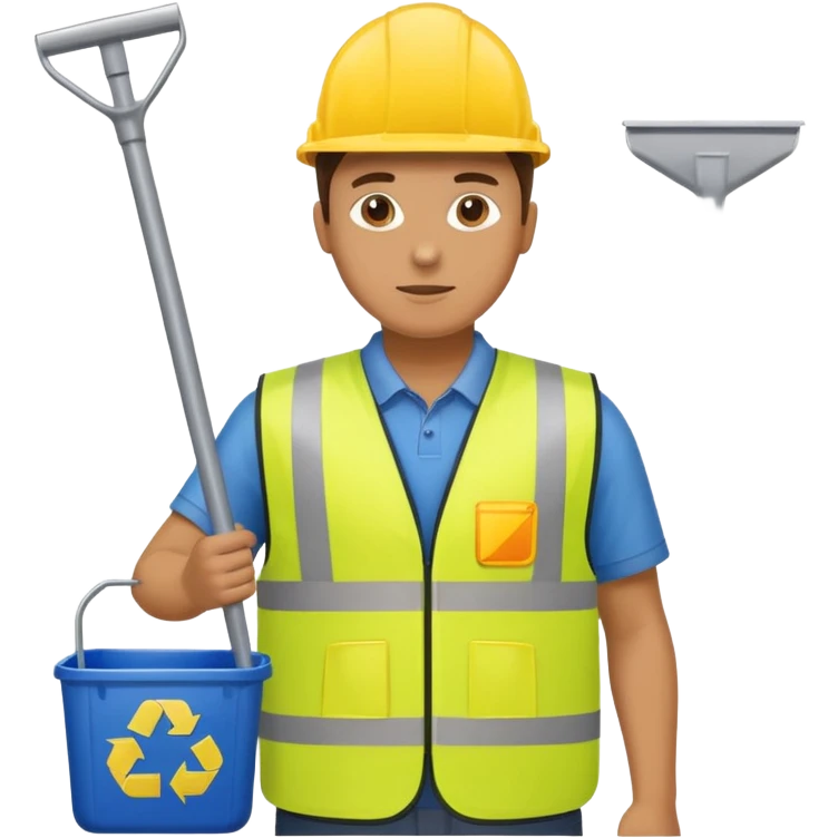 Waste Management, safety vest, trash picker emoji