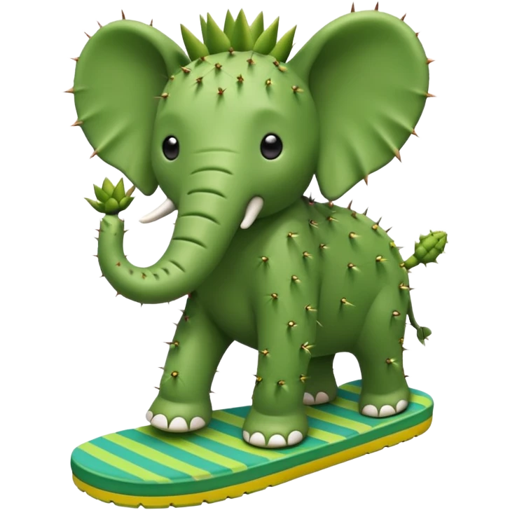A cactus elephant wearing flip flops emoji