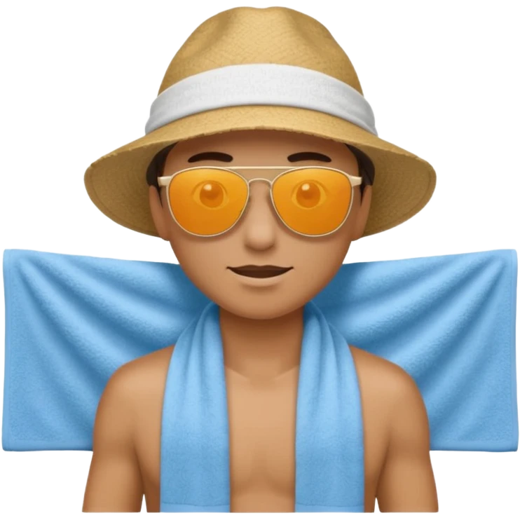 Light, airy, bright image of someone using the CoolTowel outdoors (gym, travel, or hot day) emoji