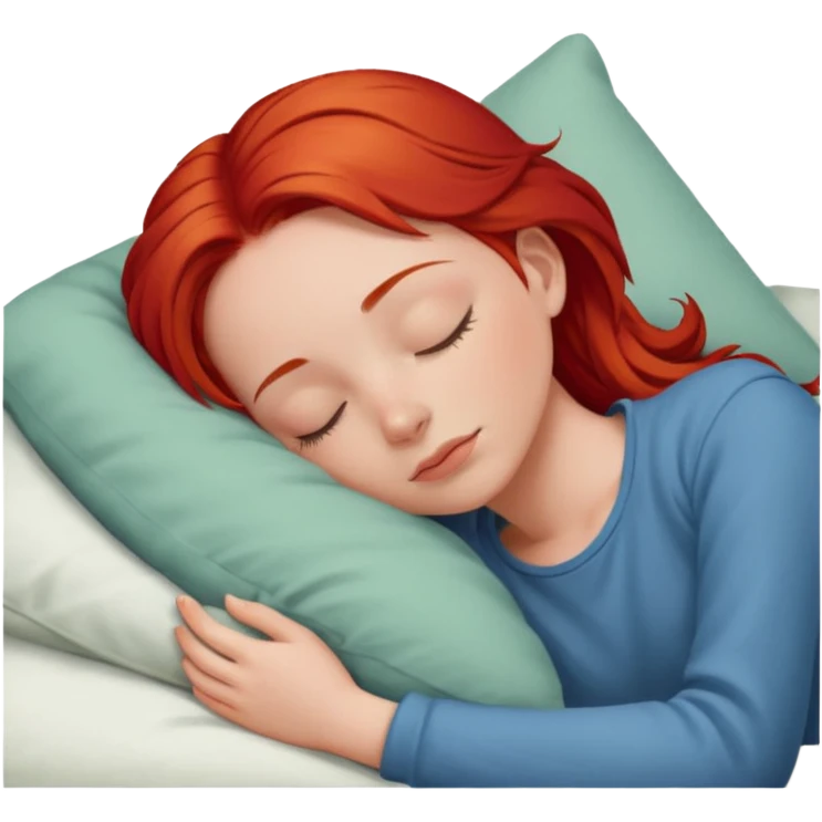 Redhair girl sleeping emoji