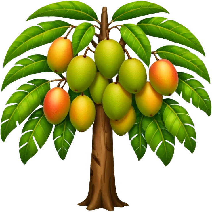 Mango tree, very less mangos, big and heavy leafs, more leafs. emoji