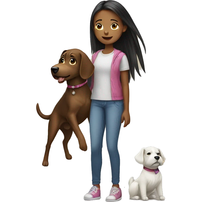 girl with dog emoji