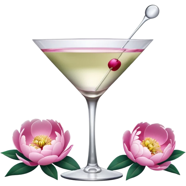 Martini with peonies emoji