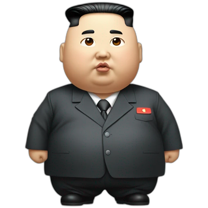 super fat Kim jong un a white tick mark emoji