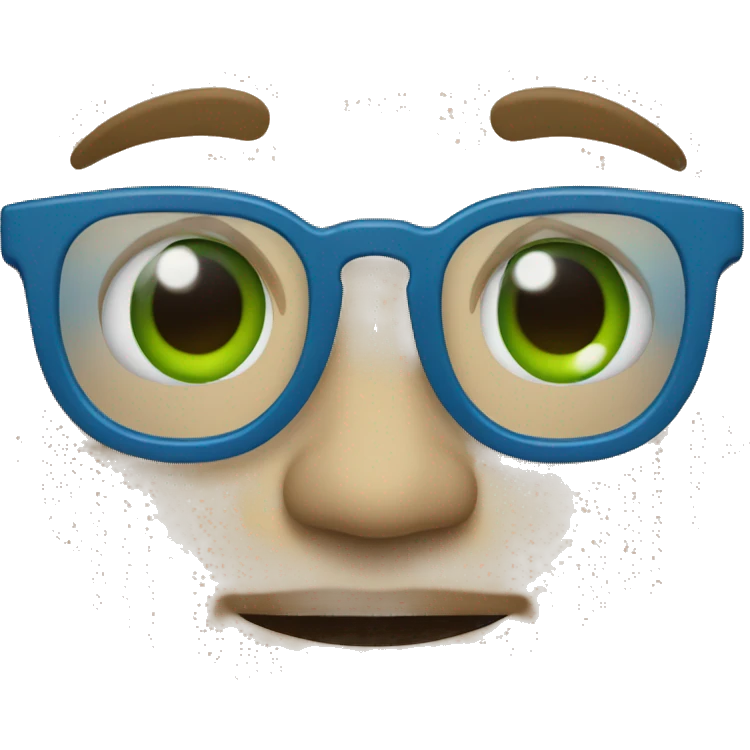 face whit blue and green glasses emoji