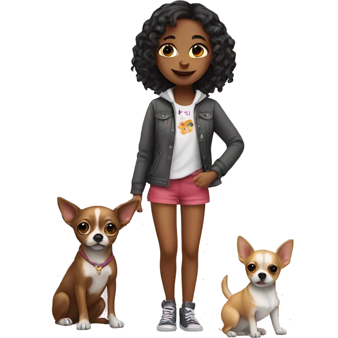 Girl with chihuahua  emoji