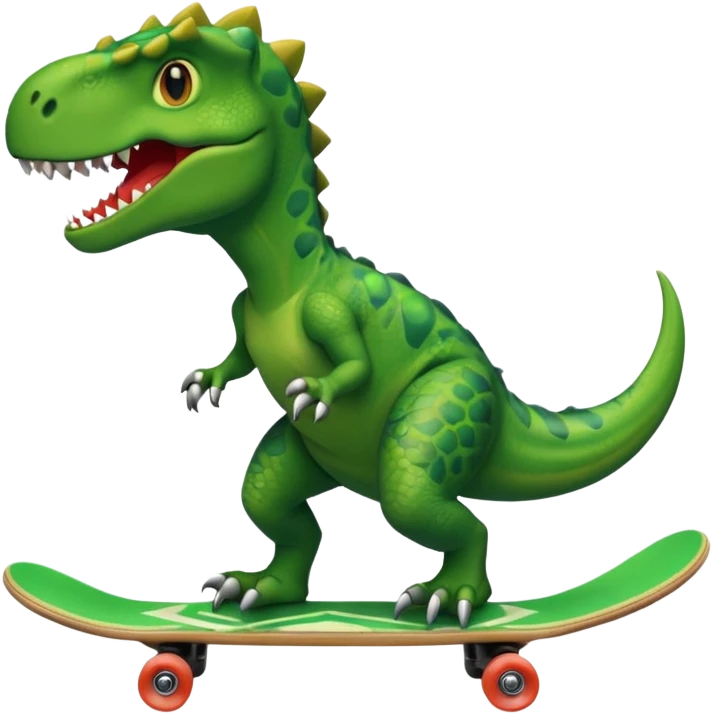 Dinosaur on a skateboard emoji